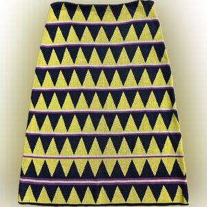 EUC SI Geometric patterned yellow/navy/pink/white